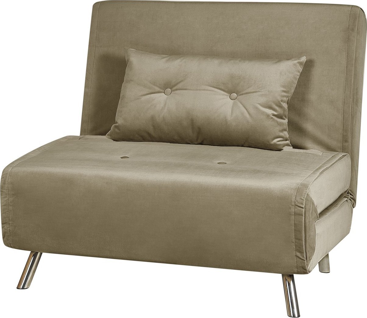 Beliani Sofa rozkładana welurowa zielona oliwkowa FARRIS