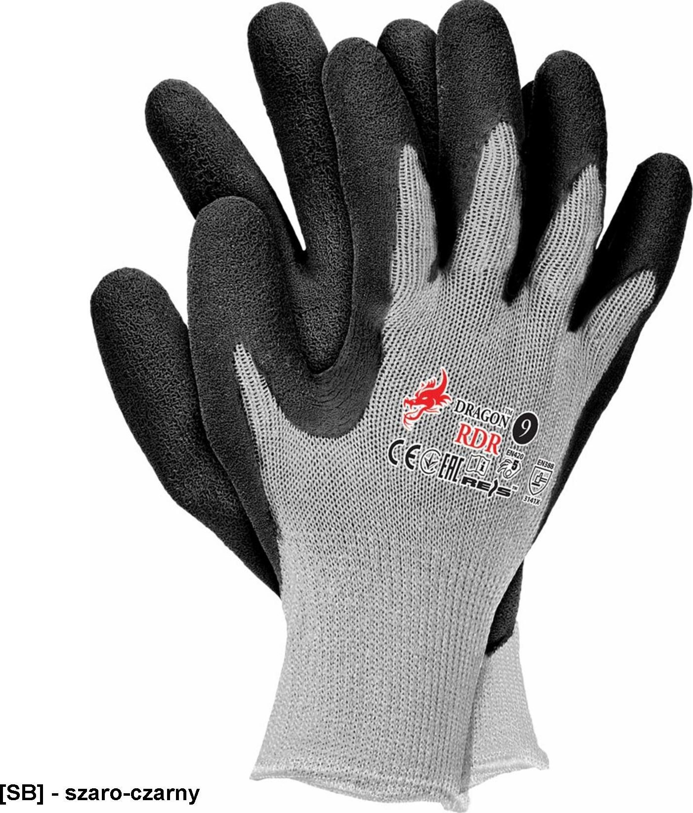 R.E.I.S. RDR - rękawice ochronne - szaro-czarny 9