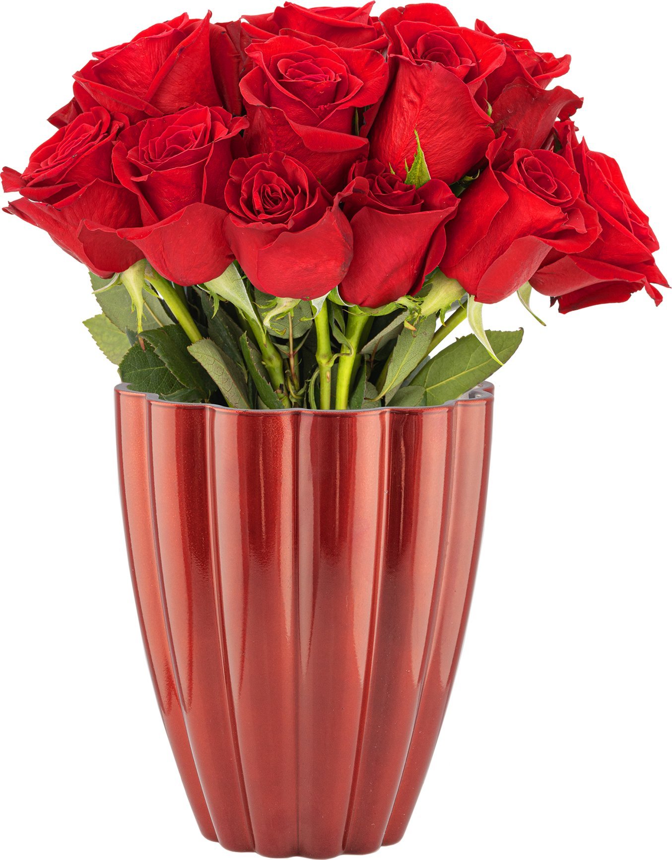 Trend Glass Wazon, osłonka czerwony srebrny 17 cm Filanthia