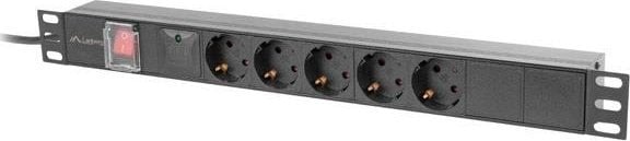 Listwa zasilająca Lanberg przeciwprzepięciowa 5 gniazd 2 m czarna (PDU-05F-0200-BK)