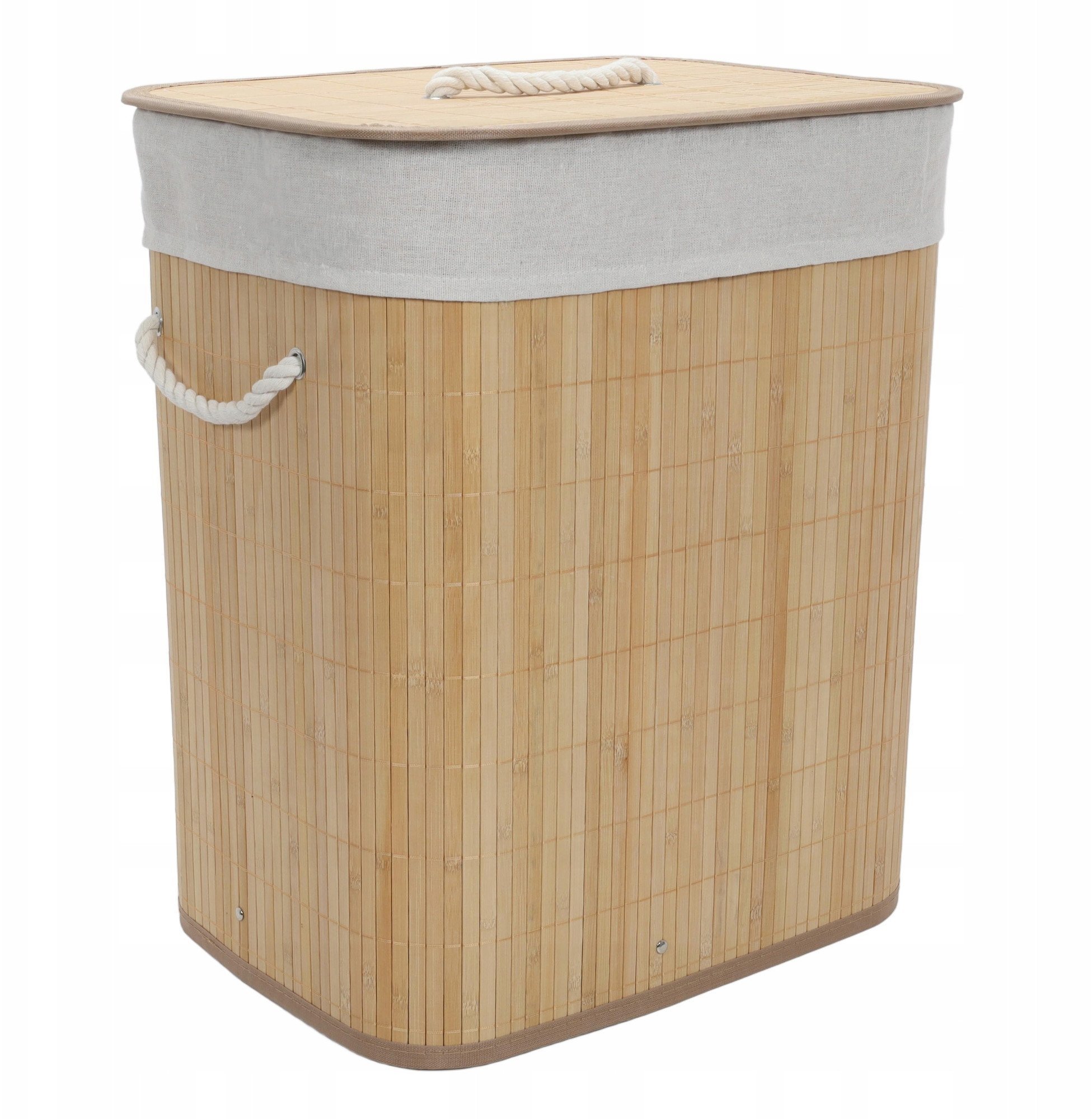 Bambusowy kosz na pranie z wyjmowanym workiem, 60 l