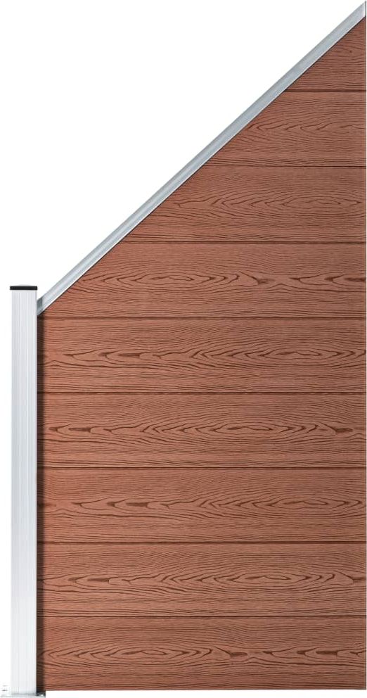 vidaXL Panel ogrodzeniowy WPC 90 x (100-180) cm, brązowy
