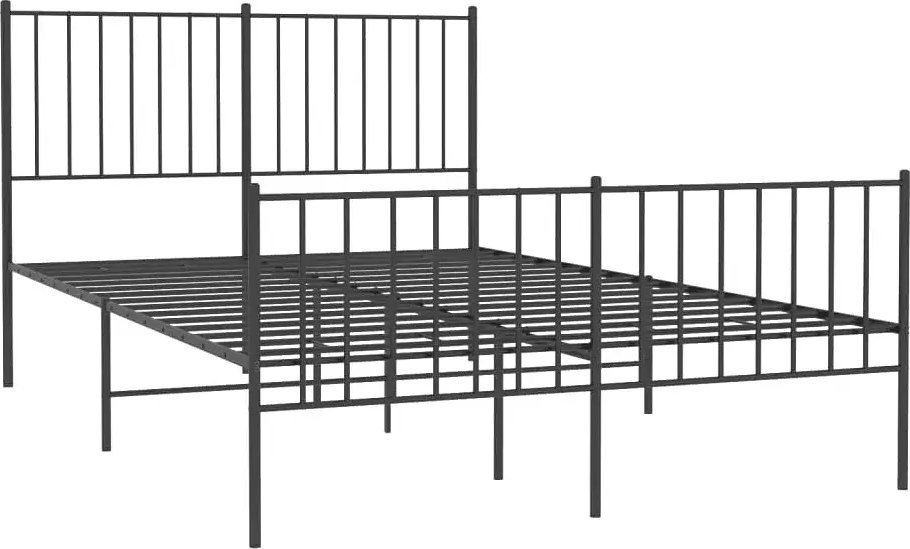 Elior Czarne metalowe łózko małżeńskie 140x200cm - Romaxo