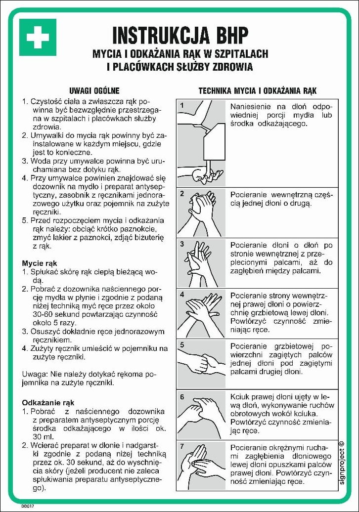 Mój dom Dd017 Instrukcja Bhp Mycia I Odkażania Rąk W Szpitalach I Placówkach Służby Zdrowia (24,5 X 35 Cm, Fn - Folia Samoprzylepna) Libres Polska Sp