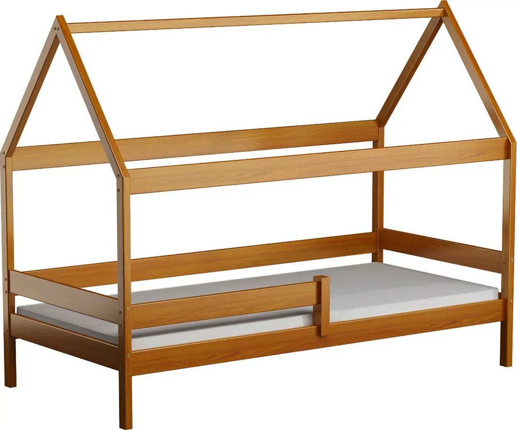 Elior Dziecięce łóżko domek ze stelażem, olcha - Petit 3X 200x90 cm