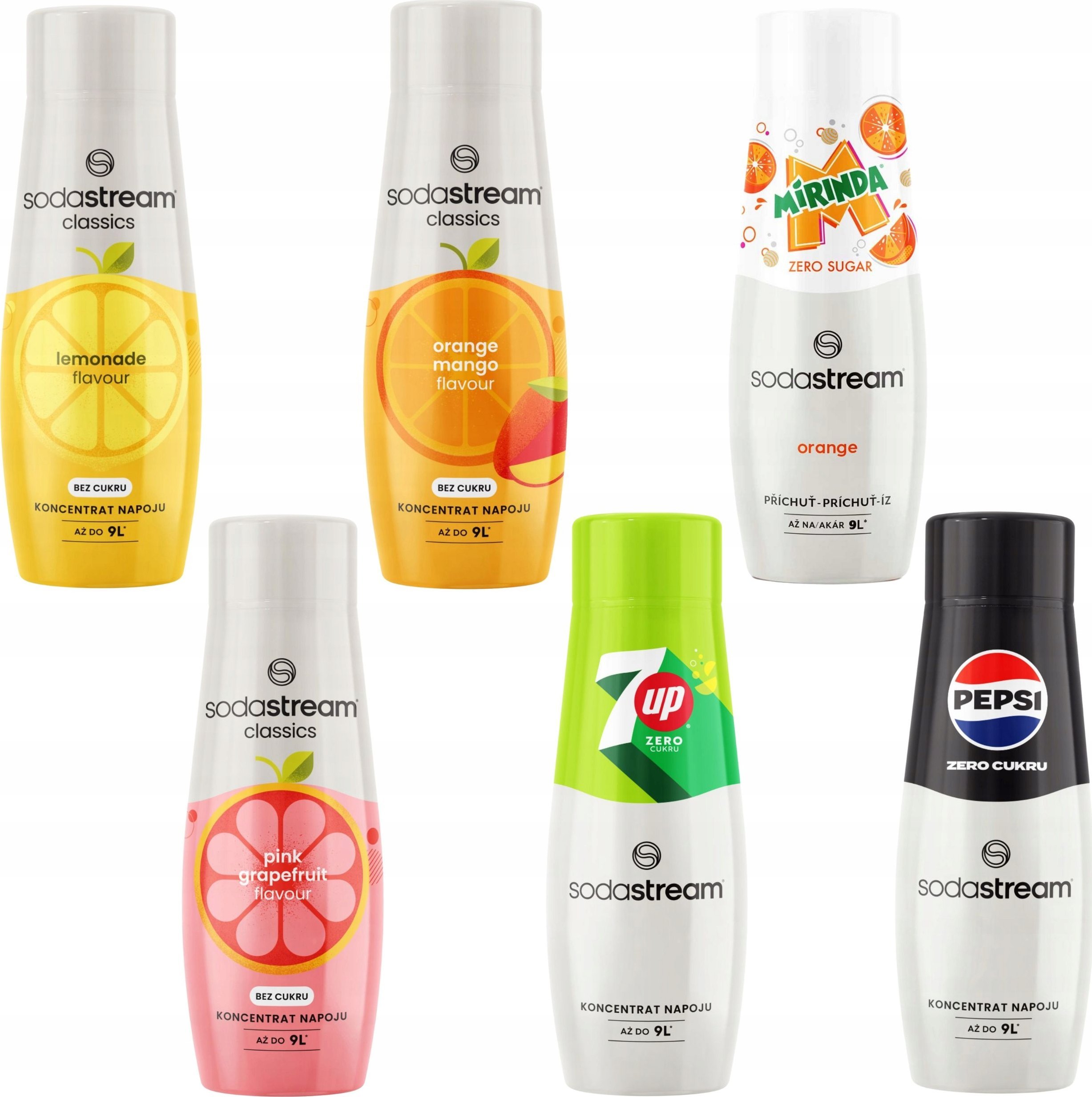SYROP SODASTREAM PEPSI MAX, 7UP FREE, MIRINDA ZERO, MANGO, GREJPFRUT, LEMON