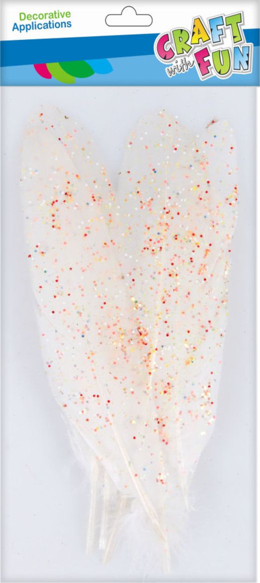 Craft with Fun CF OZDOBA DEK PIORKA 17-22CM 6SZT BROKAT 20/600