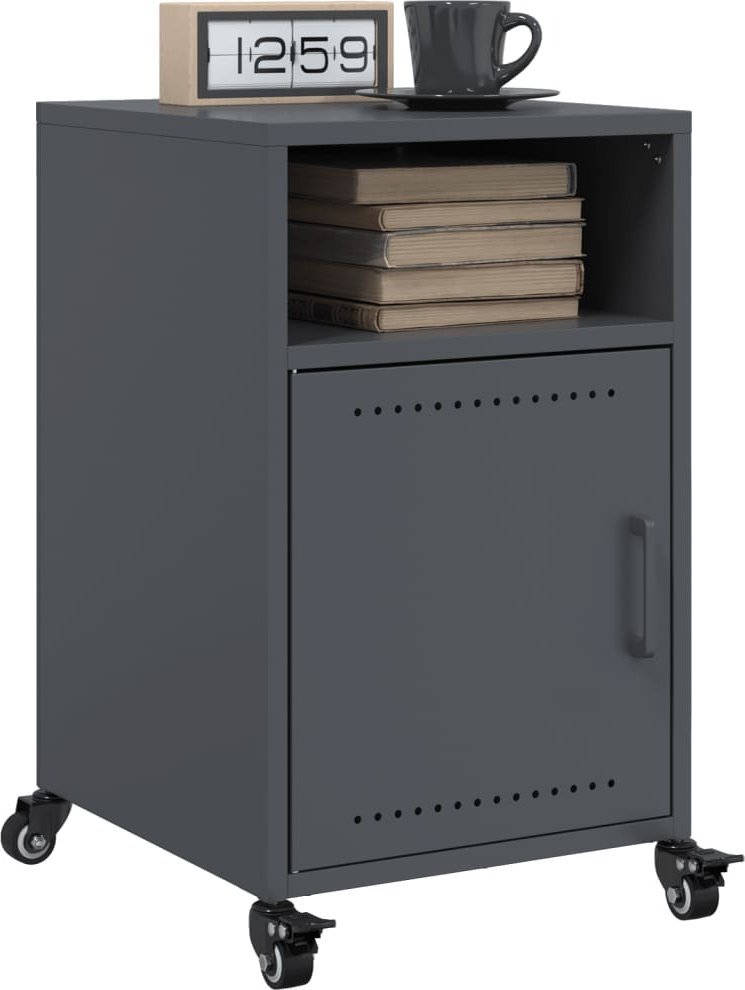 vidaXL Szafki nocne, 2 szt., antracytowe, 36x39x59 cm, stal