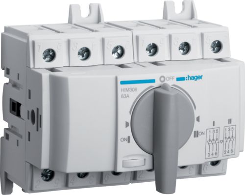 Hager Przełącznik modułowy I-0-II 3 x 63A (HIM306)