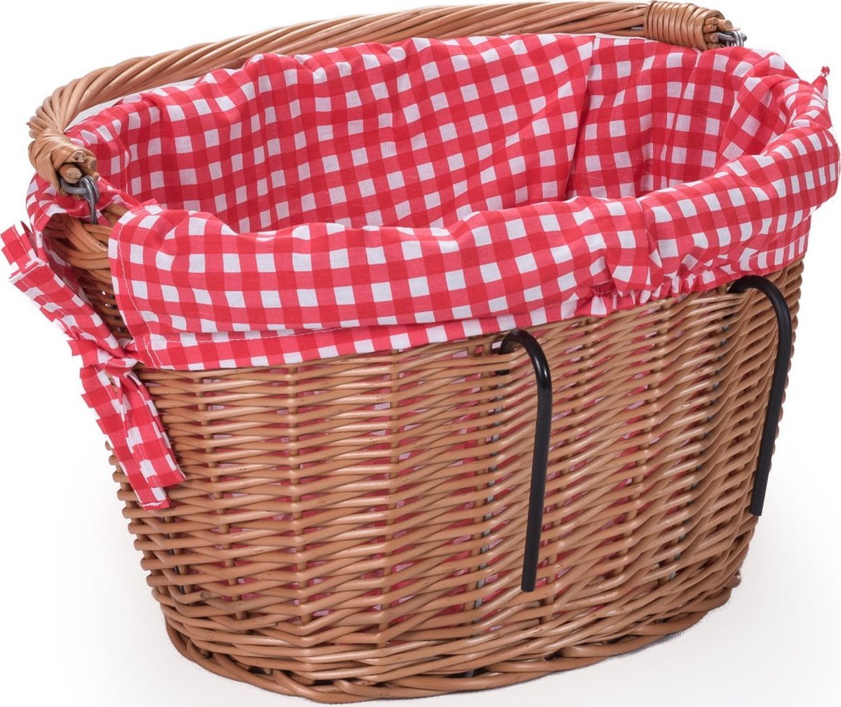 Wiklinowy Świat Wiklinowy kosz rowerowy na kierownicę obszycie wkład bawełna rowerak