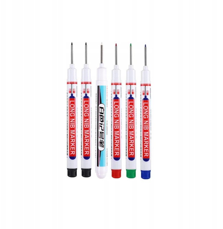 MARKER Budowlany DO GŁĘBOKICH OTWORÓW 6szt Kolorów