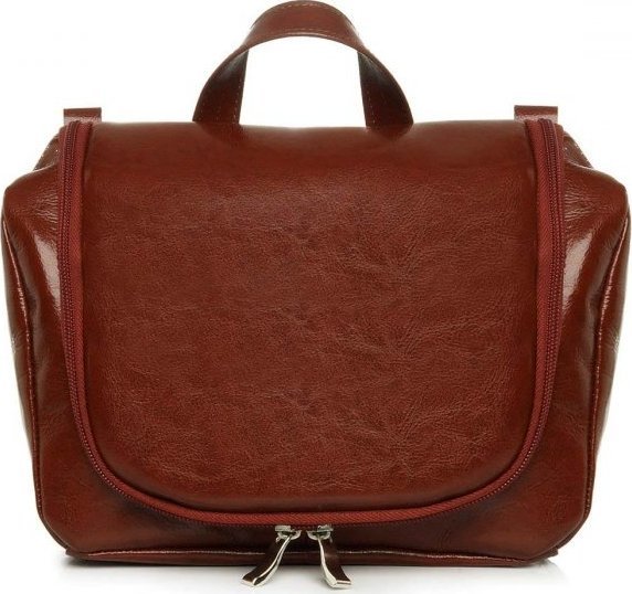 POLSKA SKÓRZANA KOSMETYCZKA SOLOME KARMELOWA