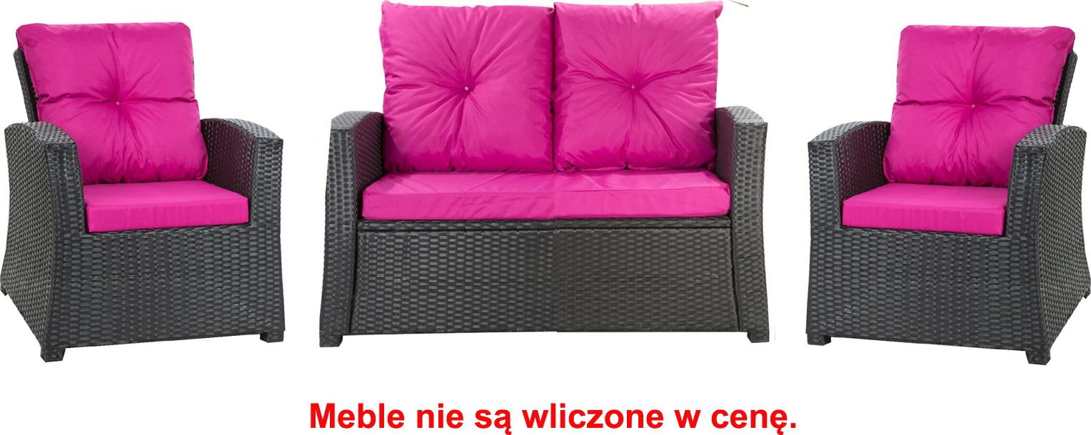 Setgarden Zestaw poduszek na meble ogrodowe rattanowe dla 4 osób rozmiar 112/52