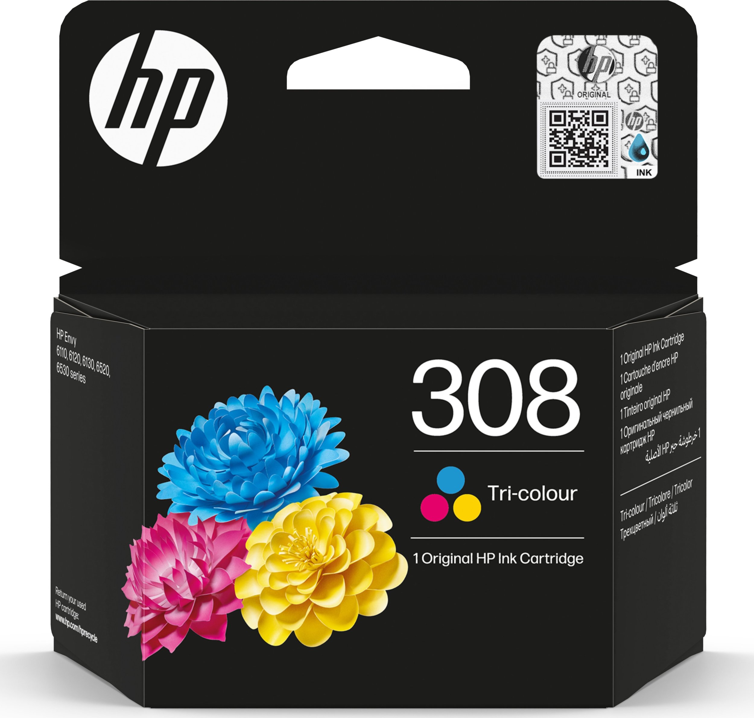 HP 308 Tri-color Original Ink Cartridge