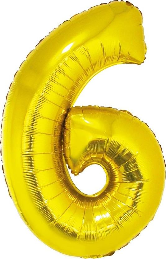 GoDan Balon foliowy cyfra 6 złota - 35 cm uniwersalny