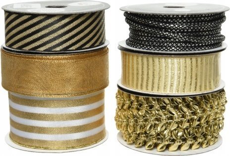 Kaemingk Wstążka ozdobna świąteczna na prezenty dekoracyjna 3m