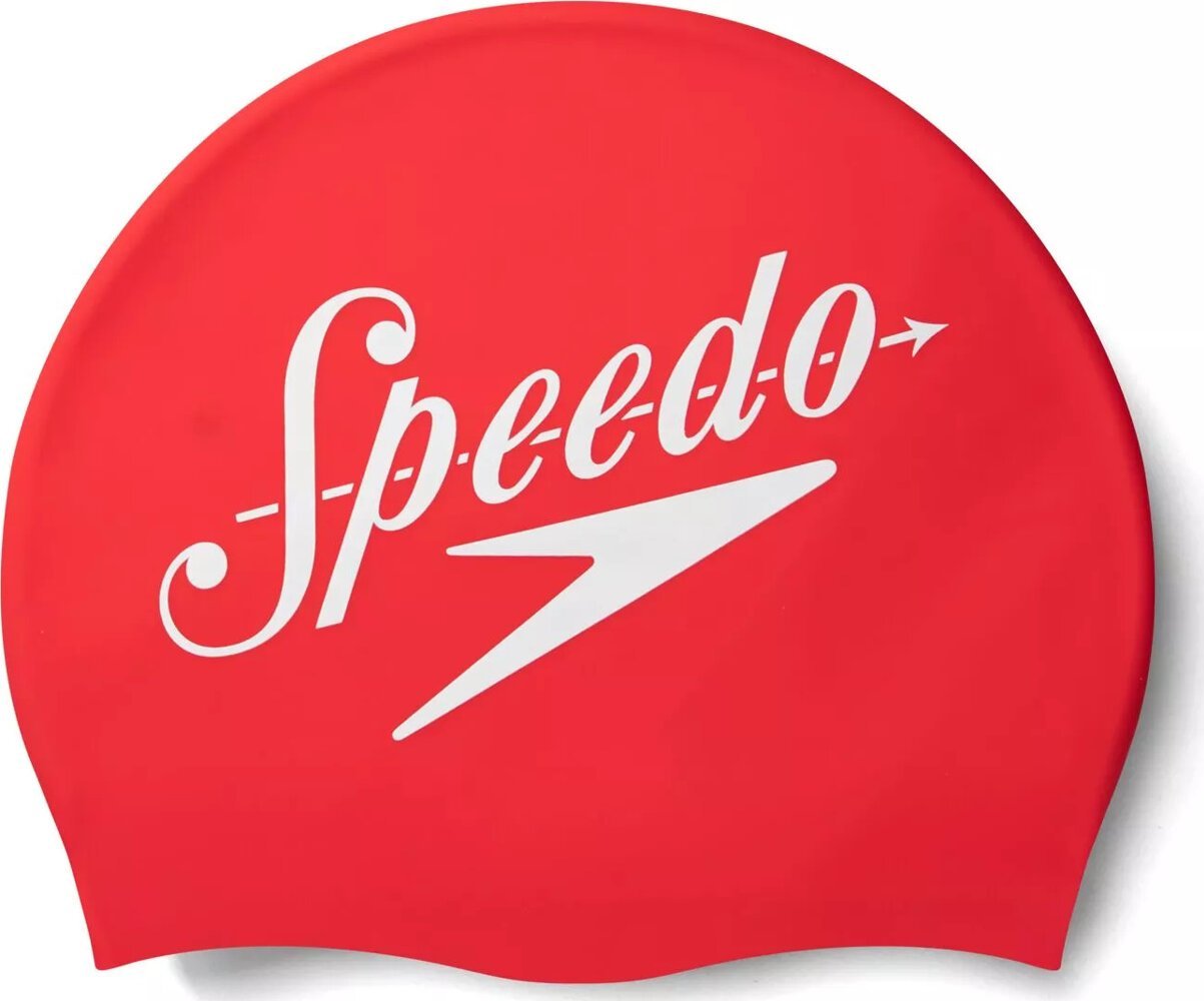 Speedo Czepek silikonowy Speedo SLOGAN PRT CAP AU speedo red/white
