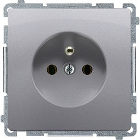 Kontakt-Simon Gniazdo pojedyncze Simon Basic z uziemieniem 16A inox (BMGZ1.01/21)