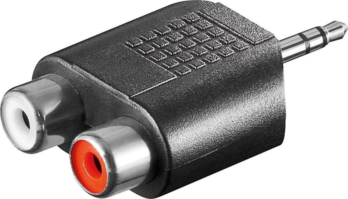 Adapter AV OEM Jack 3.5mm - RCA (Cinch) x2 czarny (11604)