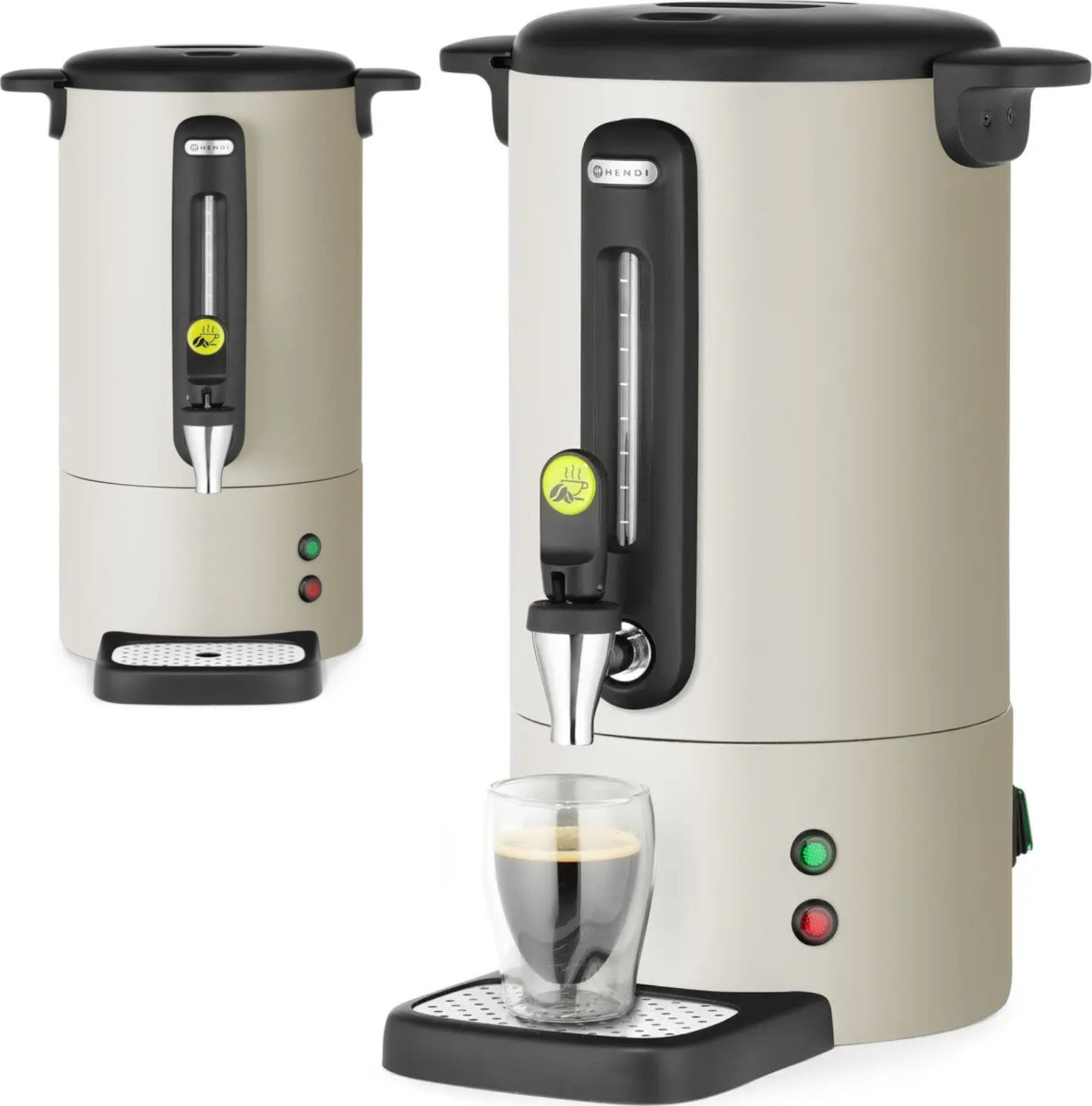 Hendi Zaparzacz do kawy z kranem ociekaczem 7 l 1050 W - jasnoszary Zaparzacz do kawy z kranem ociekaczem 7 l 1050 W - jasnoszary