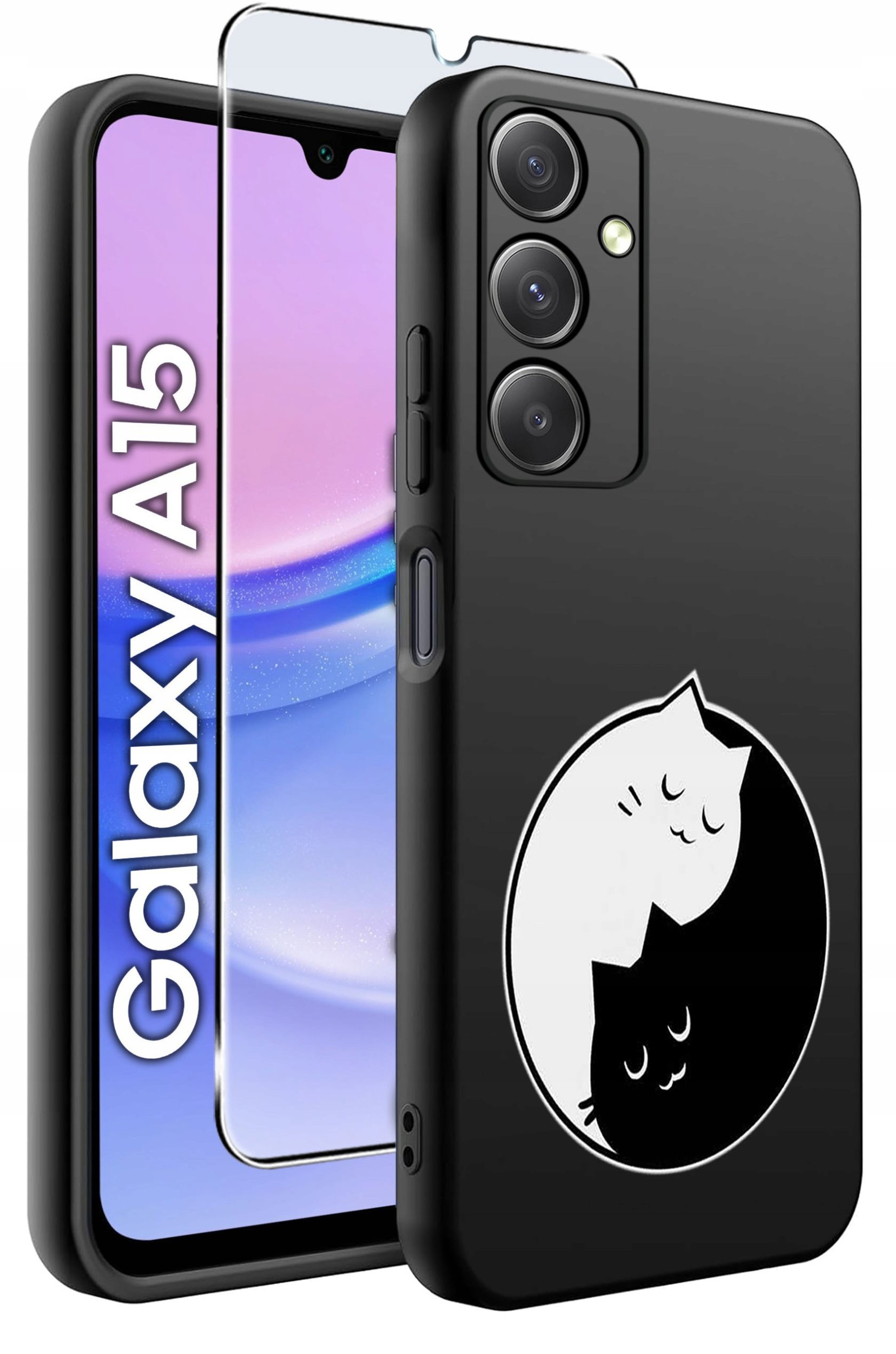 ETUI do Samsung A15 4G | 15 5G WZORY | SILIKONOWE MATT CASE + SZKŁO 9H