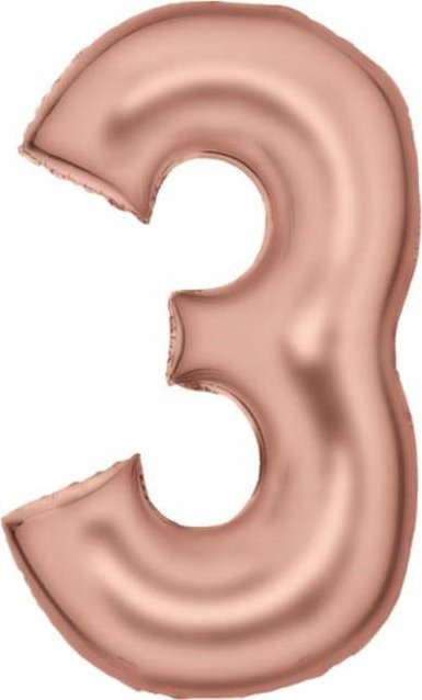 AMSCAN Balon foliowy cyfra 3 satynowy różowe złoto 86cm 9917315