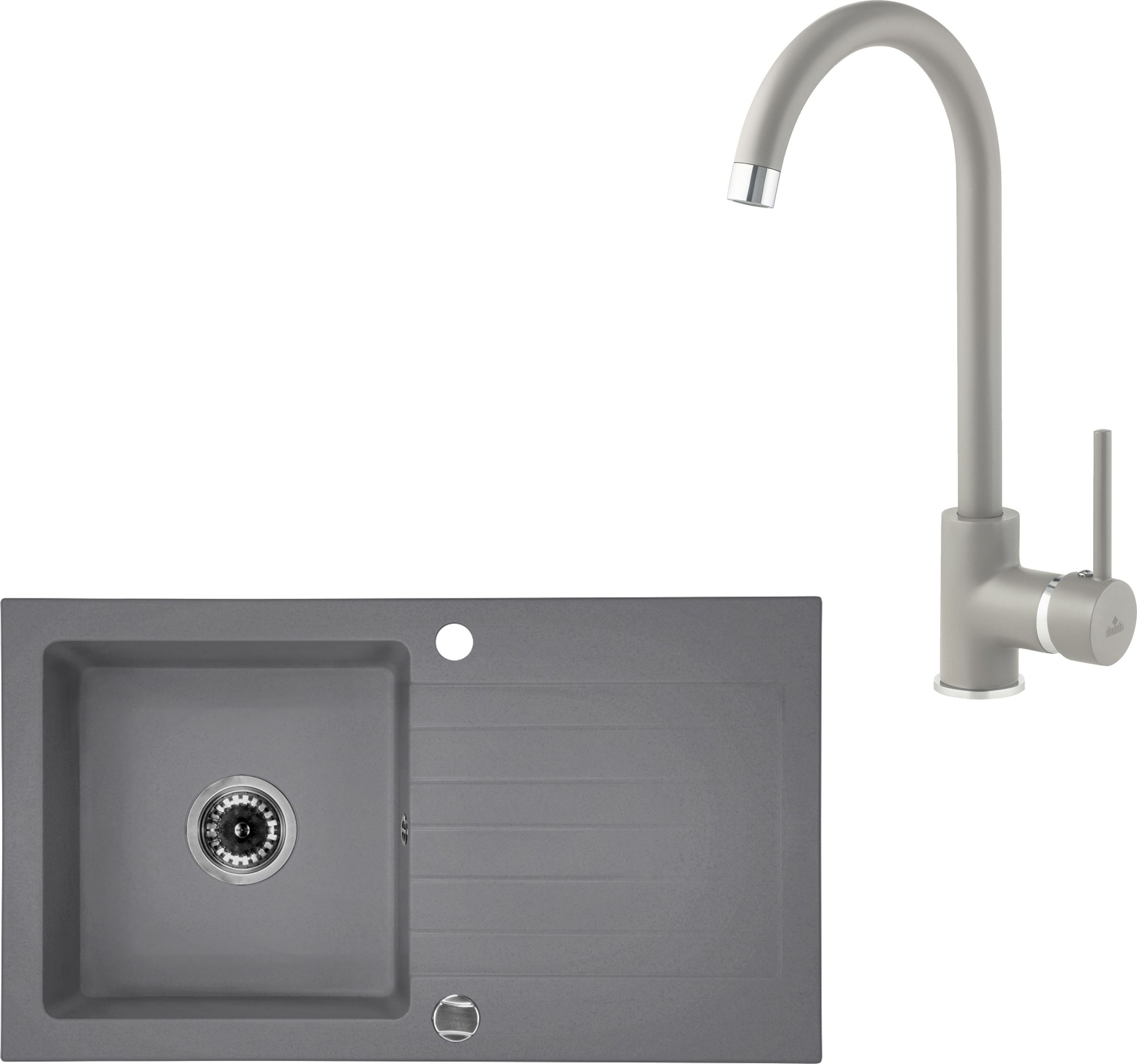 Zlewozmywak Deante Zorba + bateria owa stojąca (ZQZBS113)