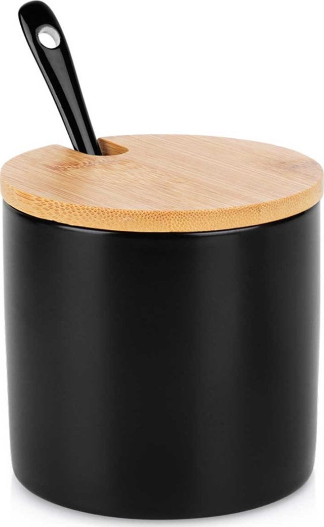 CUKIERNICA CUKIERNICZKA CERAMICZNA Z ŁYŻECZKĄ CZARNA 139681