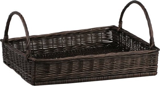 WickerPL XXL WIKLINOWA PROSTOKĄTNA TACA Z UCHWYTAMI 60X50 H12 CM