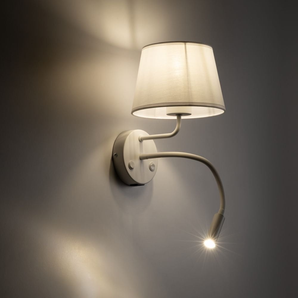 TK Lighting Maja 10204 kinkiet lampa ścienna 1x15W E27 1x8W G9 biały