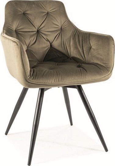 Signal Krzesło obrotowe do salonu MANGO Velvet oliwkowe Signal