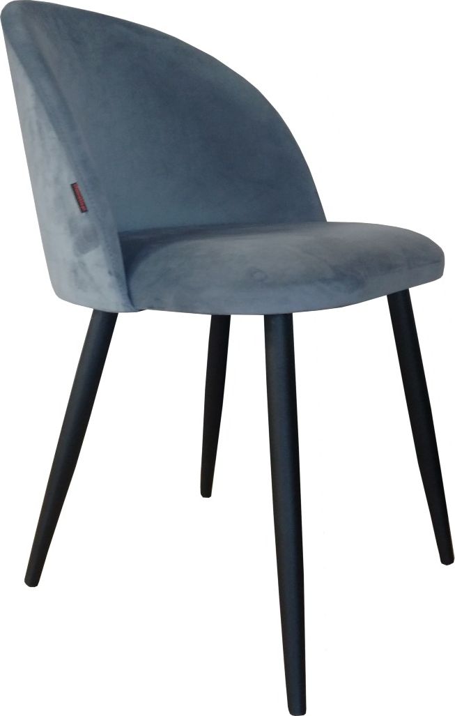 Atos Krzesło CLAUDINE 1 BL VELVET szare tapicerowane do salonu ATOS