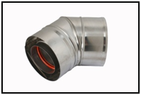 Krzys-Pol Kolano 45° Ø=80/125mm do kotłów kondensacyjnych białe - SKKBK4580125