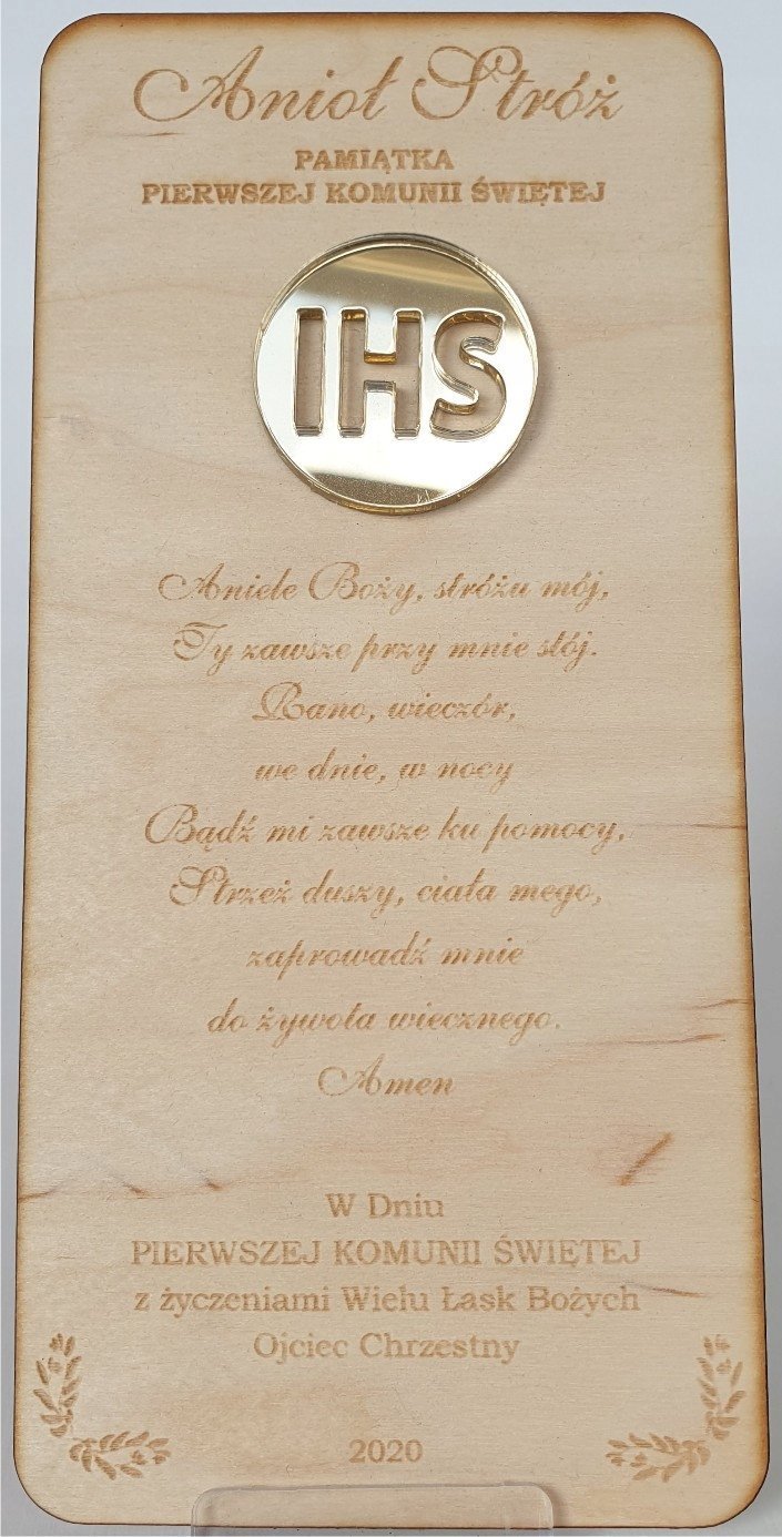 details Podziękowanie pamiątka chrzest komunia koperta DL