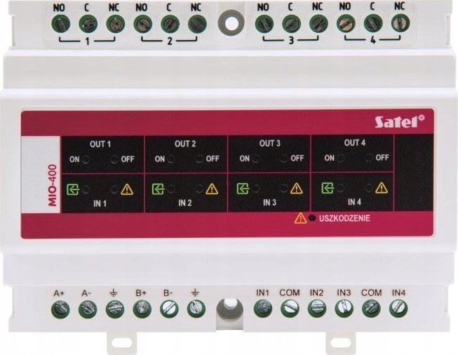 Satel SATEL MODUŁ WEJŚĆ I WYJŚĆ KONWENCJONALNYCH (DO CENTRALI ADRESOWALNEJ) MIO-400
