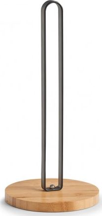 Zeller Stojak na papier kuchenny, bambus / metal, czarny, 15x31,5 cm