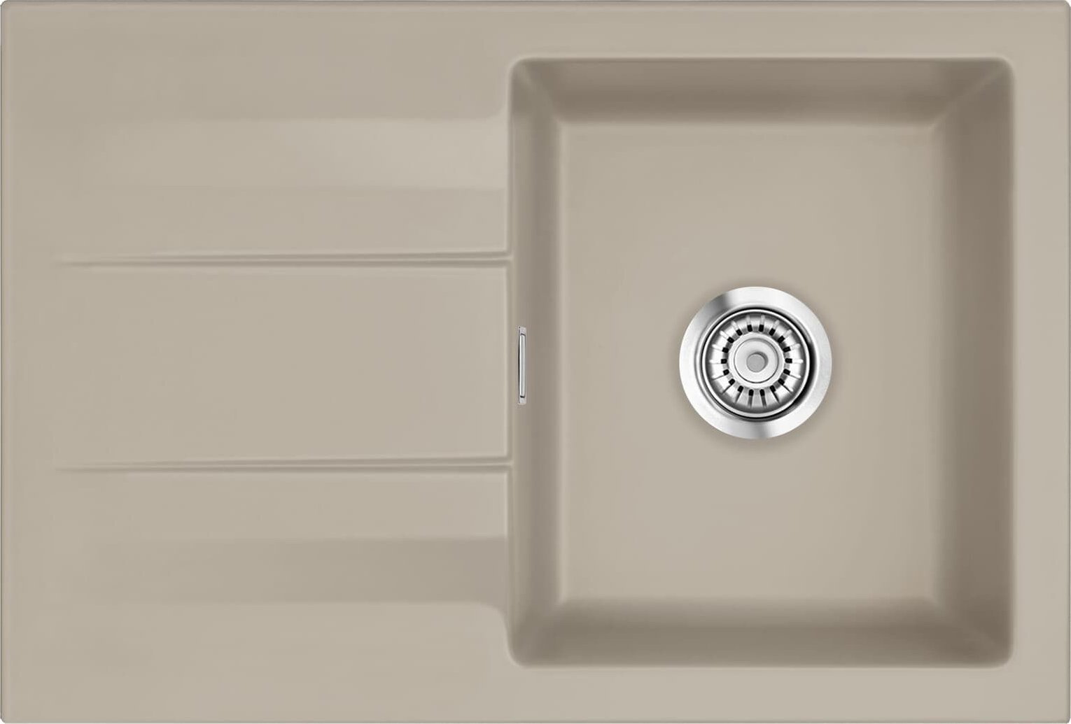 Zlewozmywak SYSTEMCERAM Systemceram Genea 75 Fango, zlewozmywak ceramiczny, korek manualny