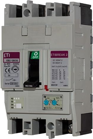Eti-Polam Wyłącznik mocy 4P 125A 25kA wyzwalacz termo-magnetyczny (EB2 125/4L)