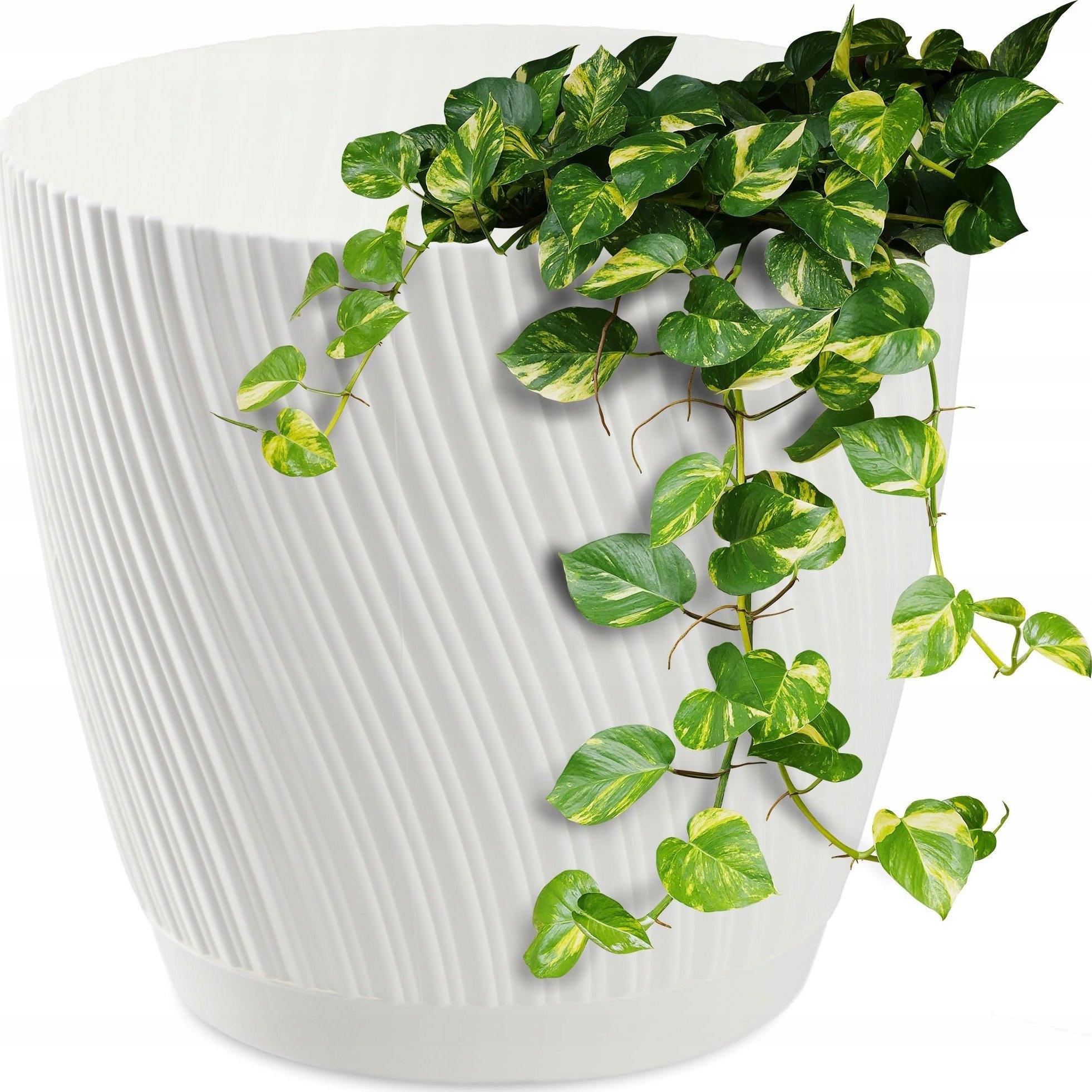 Kadax KADAX Doniczka Okrągła Z Podstawką 15cm Biała Eko