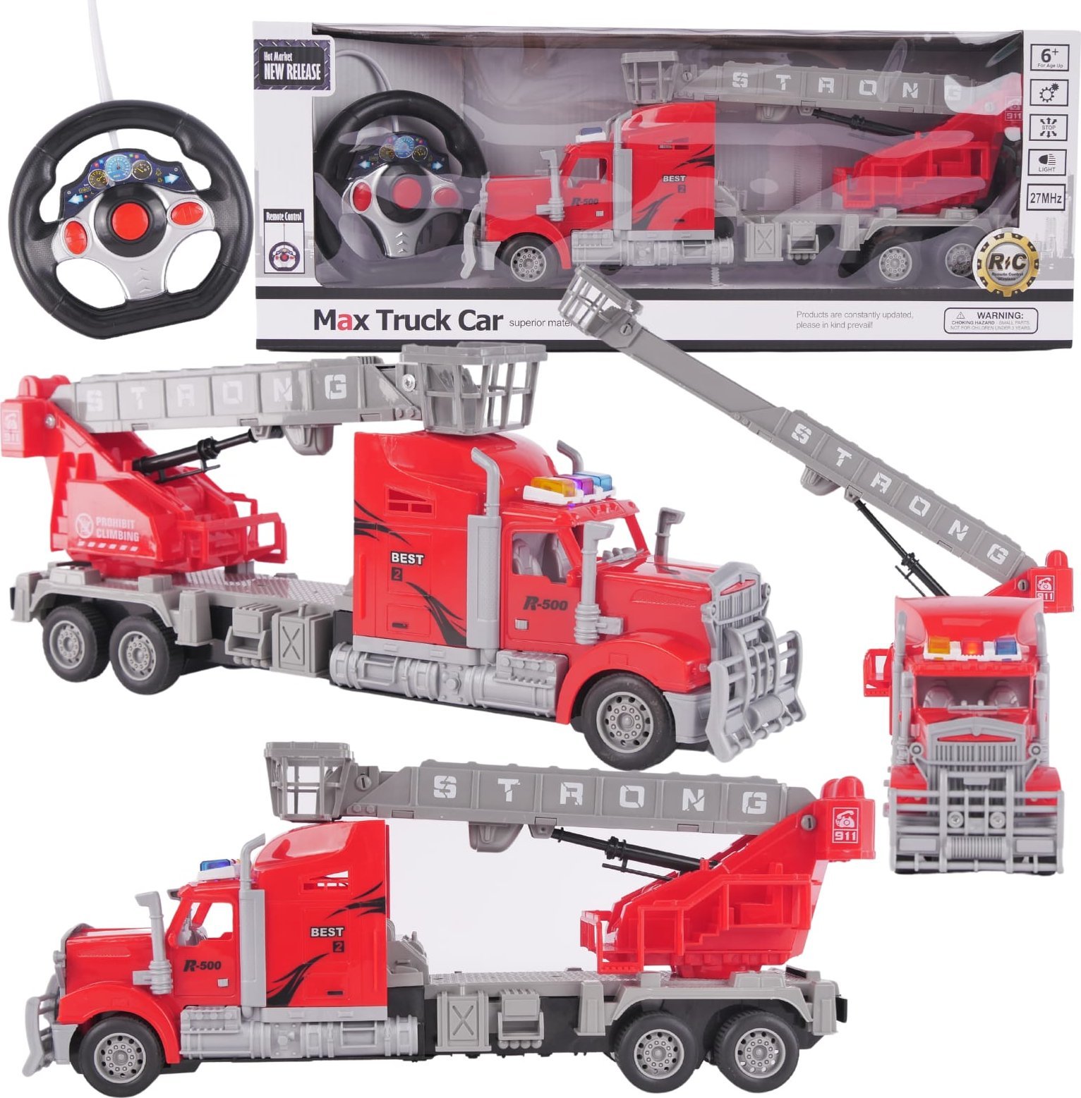 ProNice Ciężarówka Strażacka Zdalnie Sterowana Efekty Świetlne Ruchome Elementy