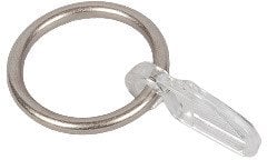 CURTAIN RINGS W HOOKS SILVER D16 10UNIT