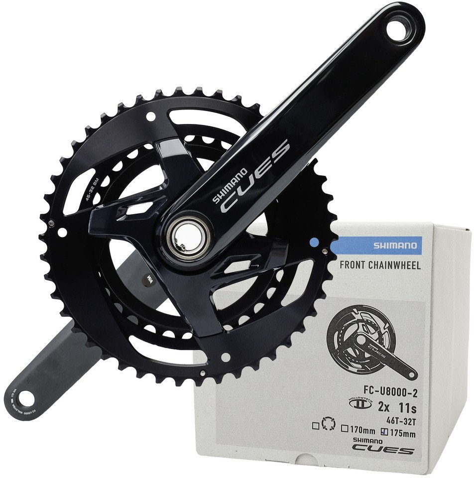 Mechanizm korbowy Shimano Cues FC-U8000-2, 2 x 9/10/11/rz, 175 mm, 46-32T