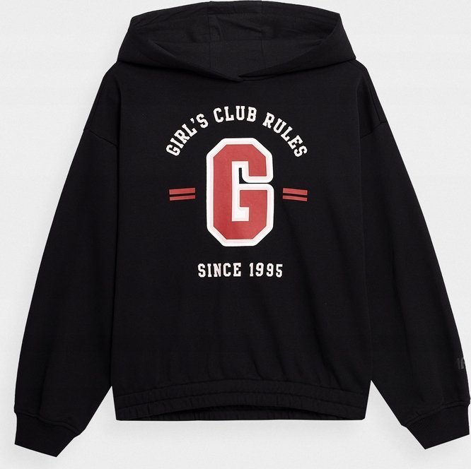 4f Bluza dla dziewczynki 4F głęboka czerń HJZ22 JBLD004 20S 122/128cm