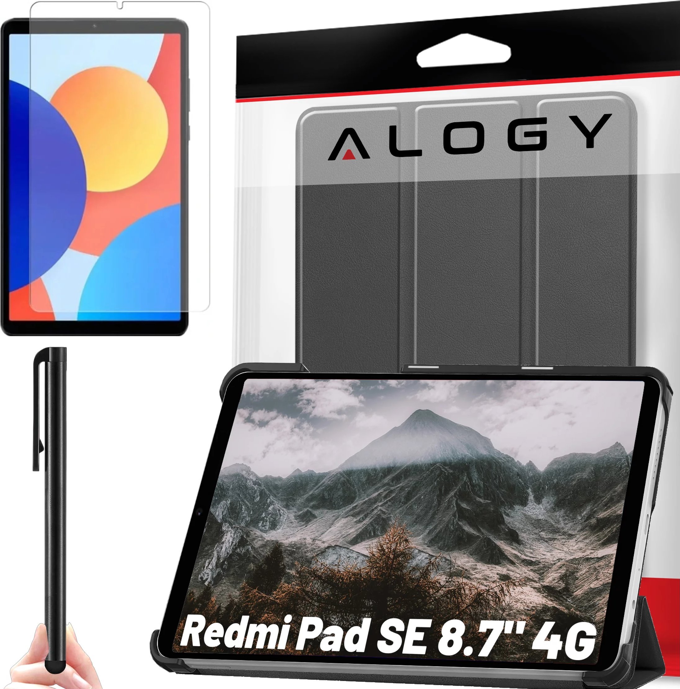 Etui na tablet Alogy Etui ochronne do Redmi Pad SE 8.7" 4G Book Cover Case obudowa na tablet Czarne