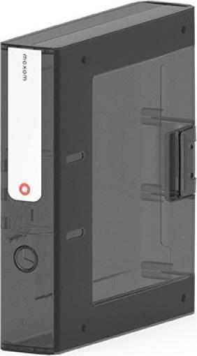 Segregator Moxom SEGREGATOR ZAMYKANY Z MECHANIZMEM A4 70mm NewBinder PLASTIKOWY CZARNY TRANSPARENTNY