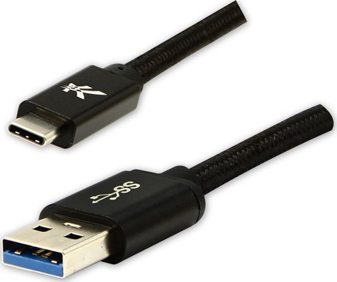 Kabel USB Logo USB-A - USB-C 2 m Czarny