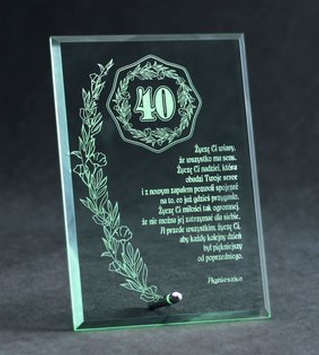 Victoria Sport Trofeum szklane grawerowane