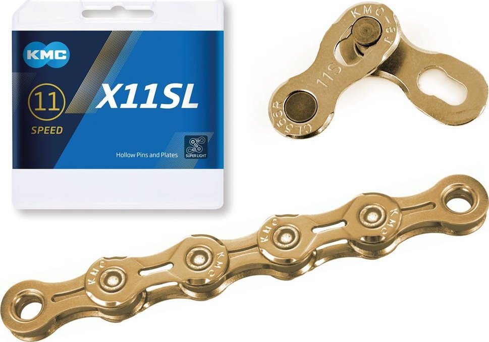 KMC Łańcuch KMC X11SL Ti-N złoty, 1/2"x11/128", 118 ogniw, Box
