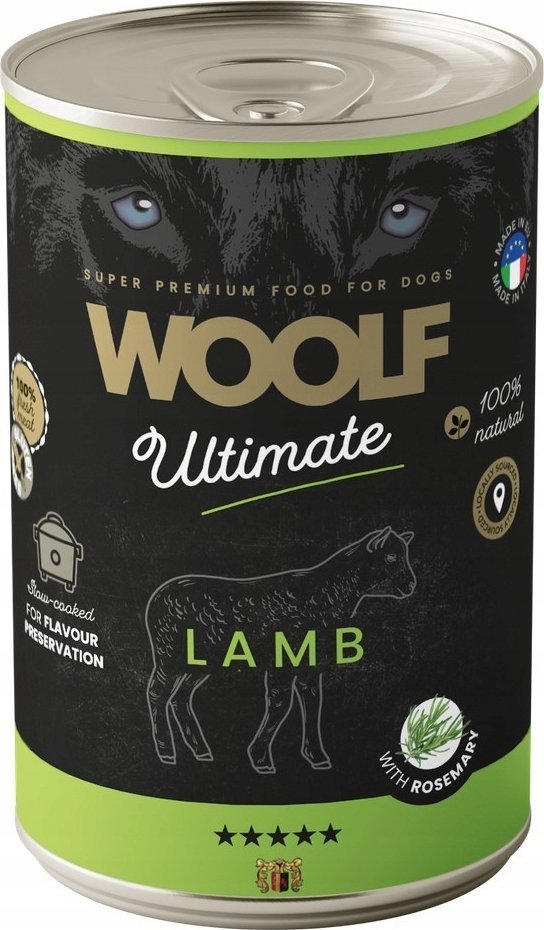 WOOLF PIES PUSZKA 400g ULTIMATE CAN LAMB&ROSEMARY /6