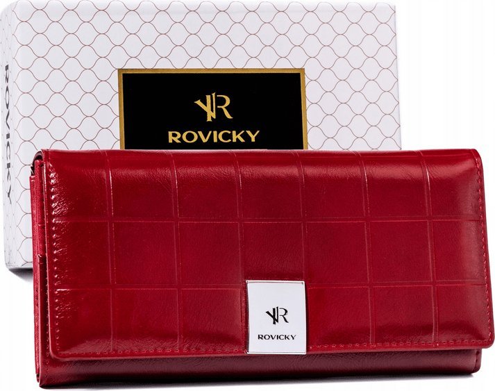 Rovicky DUŻY, POZIOMY PORTFEL DAMSKI NA ZATRZASK ROVICKY